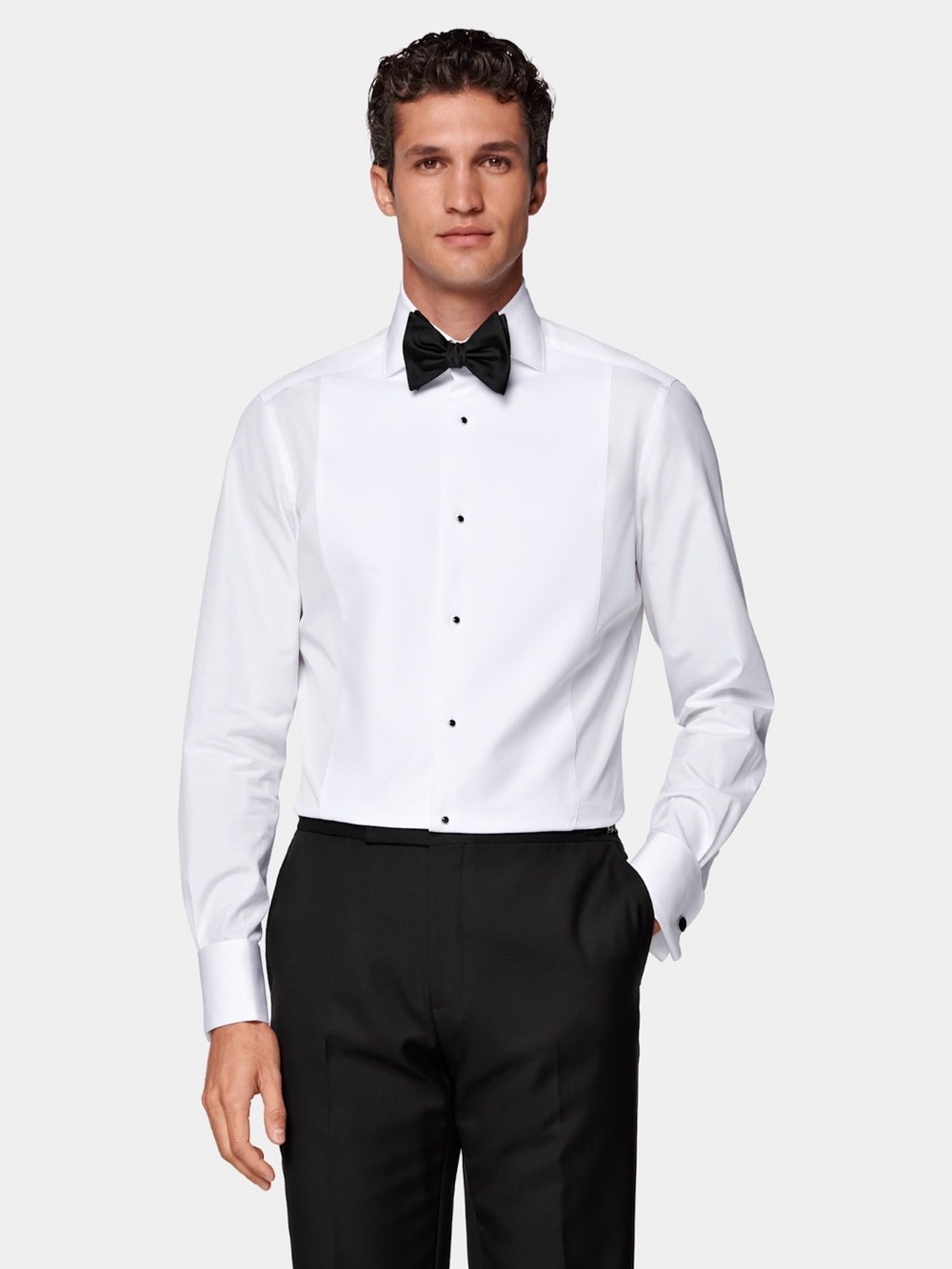 Men's SuitSupply White Formal Tuxedo Shirt with French Cuffs